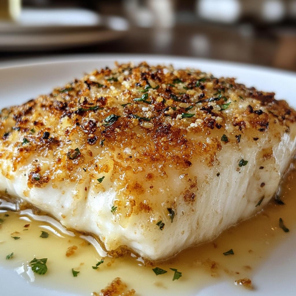 Garlic Parmesan Crusted Halibut