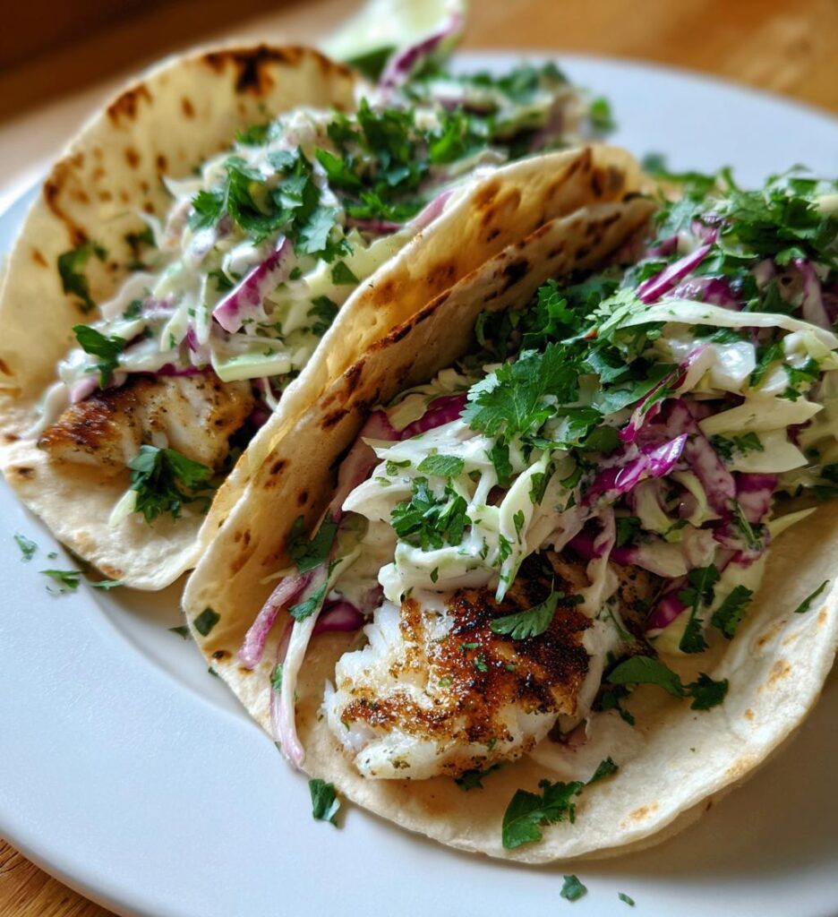 Grilled Fish Tacos with Cabbage Slaw