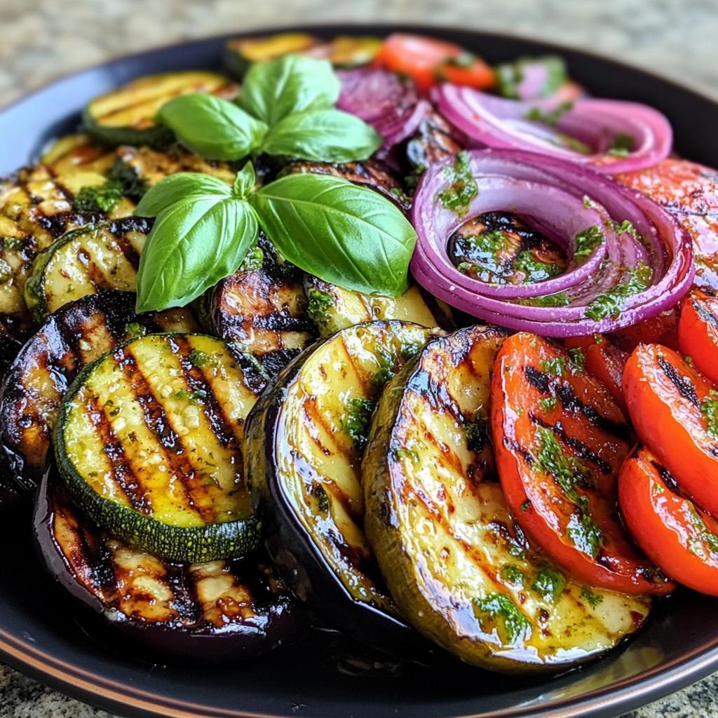 Grilled Vegetable Salad with Basil Dressing - detail 1