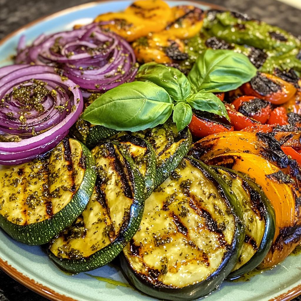 Grilled Vegetable Salad with Basil Dressing