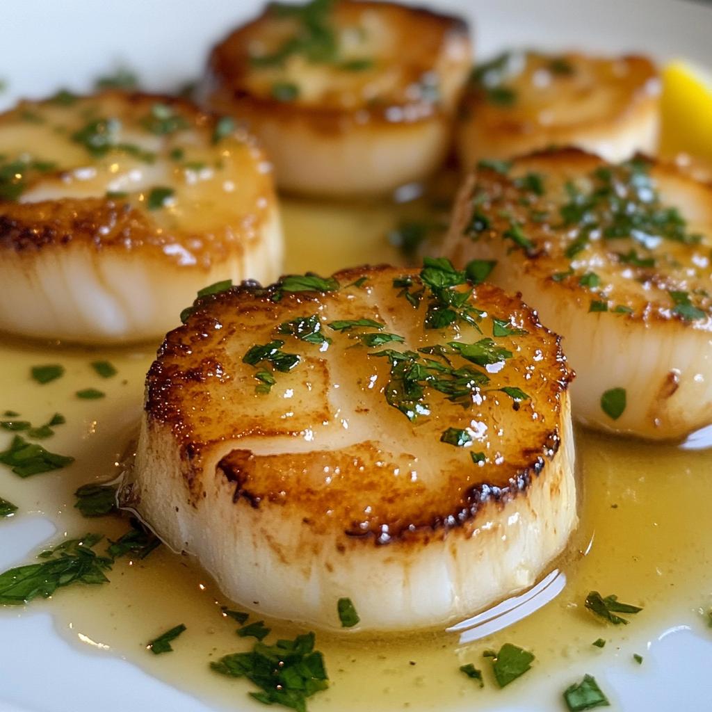 Pan-Seared Scallops with Lemon Butter - detail 1