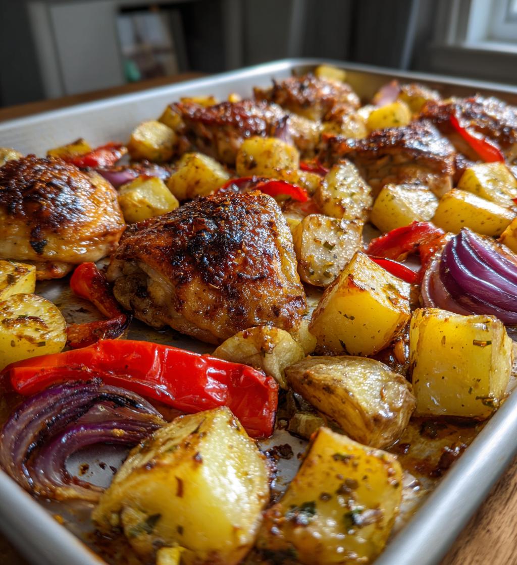 sheet pan potatoes and chicken - detail 1