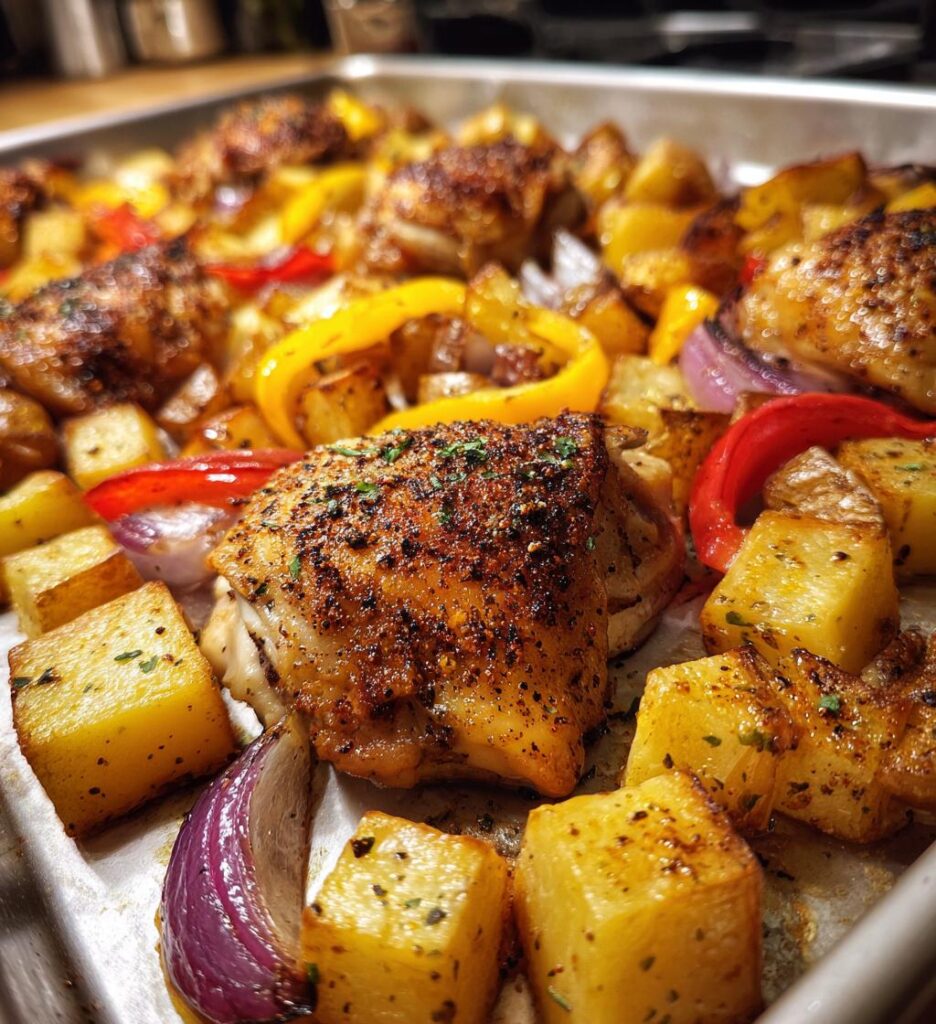 sheet pan potatoes and chicken