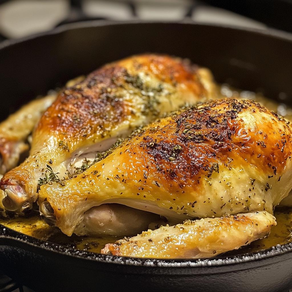 spatchcock chicken cast iron skillet